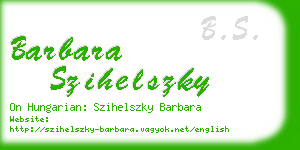 barbara szihelszky business card